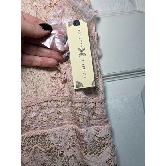 Nightcap Clothing Dress Womens Size Medium Pink Mini Victorian Lace Backless NWT - Picture 3 of 8
